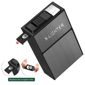 img 3 attached to 🚬 XL083 Cigarette Case with USB Lighter, Includes 2 Replaceable Tungsten Wire Coils - Not Suitable for King Size Cigarettes