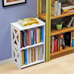 img 1 attached to 📚 AGGICE 3 Tier Side Table with 2 Shelf Bookcase for Small Spaces - Small Bookshelf & Nightstand for Bedroom, Living Room, Office - Kids Book Storage Shelves - White