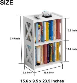 img 3 attached to 📚 AGGICE 3 Tier Side Table with 2 Shelf Bookcase for Small Spaces - Small Bookshelf & Nightstand for Bedroom, Living Room, Office - Kids Book Storage Shelves - White