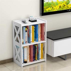 img 2 attached to 📚 AGGICE 3 Tier Side Table with 2 Shelf Bookcase for Small Spaces - Small Bookshelf & Nightstand for Bedroom, Living Room, Office - Kids Book Storage Shelves - White