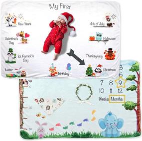 img 4 attached to 👶 Personalized Baby Monthly Milestone Blanket: Perfect Addition for Kids' Home Store