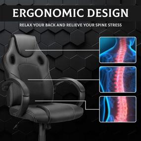 img 1 attached to 🪑 Dvenger Office Desk Chairs, Clearance Office Chairs, Video Game Chairs, Gaming Chairs, Computer Gaming Chair, Gaming Chairs for Teens, Adults, Gamers in Black