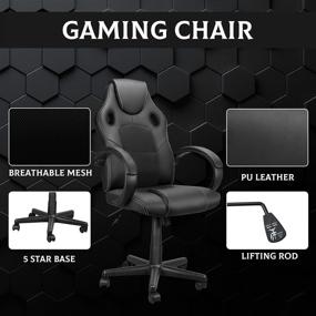 img 2 attached to 🪑 Dvenger Office Desk Chairs, Clearance Office Chairs, Video Game Chairs, Gaming Chairs, Computer Gaming Chair, Gaming Chairs for Teens, Adults, Gamers in Black