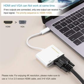 img 2 attached to USB C to HDMI VGA Adapter, CableCreation Type C to HDMI 4K VGA 1080P Converter, Compatible with MacBook Pro 2019 2018, iPad Pro 2018, Chromebook Pixel, XPS 13, Yoga 910, Surface Go, Galaxy S10, LG G5