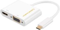 usb c to hdmi vga adapter, cablecreation type c to hdmi 4k vga 1080p converter, compatible with macbook pro 2019 2018, ipad pro 2018, chromebook pixel, xps 13, yoga 910, surface go, galaxy s10, lg g5 логотип