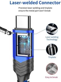 img 3 attached to 🔷 JSAUX USB C кабель для быстрой зарядки USB C 60W - [2-Pack 6.6 фута] Тип C зарядный шнур для Samsung Galaxy S21/S20/Note 20, MacBook Air/Pro 13'', iPad Air/Pro 2020, Google Pixel 3/4 и других устройств - Голубой