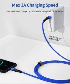 img 2 attached to 🔷 JSAUX USB C кабель для быстрой зарядки USB C 60W - [2-Pack 6.6 фута] Тип C зарядный шнур для Samsung Galaxy S21/S20/Note 20, MacBook Air/Pro 13'', iPad Air/Pro 2020, Google Pixel 3/4 и других устройств - Голубой