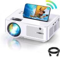 📽️ ultra portable hd wifi mini projector for outdoor use, wireless video projector for iphone, native resolution 1280x800p, 1080p support, 200” display size, android/ios/hdmi/usb/sd/vga compatible logo