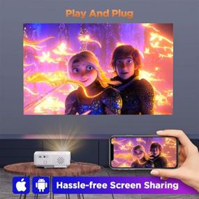 img 1 attached to 📽️ Ultra Portable HD WiFi Mini Projector for Outdoor Use, Wireless Video Projector for iPhone, Native Resolution 1280x800P, 1080P Support, 200” Display Size, Android/iOS/HDMI/USB/SD/VGA Compatible