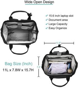 img 3 attached to 🎒 BRINCH 15.6 Inch Laptop Backpack – Wide Open Computer Bag for College, Water Resistant Business Travel Backpack with USB Charging Port – Multipurpose Casual Daypack for Men and Women, Black