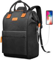 🎒 brinch 15.6 inch laptop backpack – wide open computer bag for college, water resistant business travel backpack with usb charging port – multipurpose casual daypack for men and women, black logo