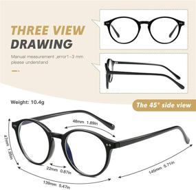 img 2 attached to HILBALM 3 Pack Blue Light Blocking Glasses for Women and Men - Computer Eyeglasses with Frame Variety (Black, Leopard, Transparent)