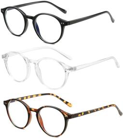 img 3 attached to HILBALM 3 Pack Blue Light Blocking Glasses for Women and Men - Computer Eyeglasses with Frame Variety (Black, Leopard, Transparent)