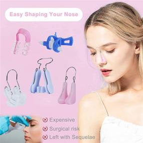 img 2 attached to 👃 5-Piece Nose Shaper Lifter Clips for Beauty Up Lifting, Pain-Free Nose Slimmer, Straightener, and Corrector - Soft Safety Silicone Tools for Women and Girls