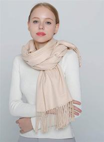 img 3 attached to 🧣 Elegantly Crafted Women's Solid Cashmere Feel Shawl Wrap Scarf: Ultimate Softness and Style