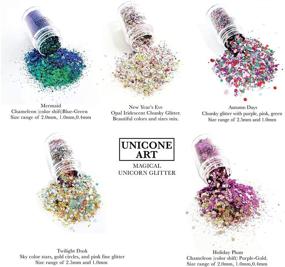 img 3 attached to 🦄 Sparkly Unicorn Glitter - Exquisite Chunky Style - Deluxe Set of 5 - 10g Each