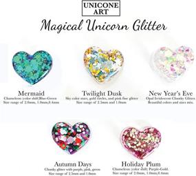 img 1 attached to 🦄 Sparkly Unicorn Glitter - Exquisite Chunky Style - Deluxe Set of 5 - 10g Each