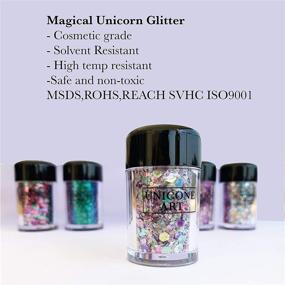 img 2 attached to 🦄 Sparkly Unicorn Glitter - Exquisite Chunky Style - Deluxe Set of 5 - 10g Each