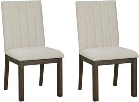 img 4 attached to 🪑 Contemporary Beige Dining Chairs - Set of 2, Signature Design by Ashley Dellbeck with Upholstered Channel Stitching