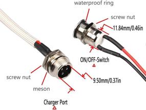 img 2 attached to 🔌 Hoverboard Charging Port (4 Line) On/Off Switch Replacement Kit - Upgrade for Self Balance Scooter, Power Cable with 3 Prong Port