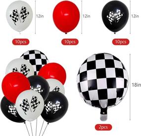 img 2 attached to 🏎️ Rev Up the Fun: 48 Pcs Two Fast Racing Car Birthday Party Supplies with Checkered Banner, Flags, Balloons, and Cake Toppers for Kids