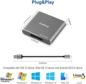 img 2 attached to 📸 XQD Card Reader, SWIBOQI XQD Reader Adapter USB3.0 Type A-A 5Gpbs Super Speed, Compatible with Sony G/M Series XQD Card, Nikon XQD Card, Lexar 2933x/1400x Series XQD Card