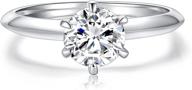 💍 1ct brilliant round cut moissanite solitaire wedding ring for women in 18k gold sterling silver logo