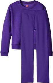 img 1 attached to Hanes Girls Sweatshirt Fleece Sweatpant Girls' Clothing