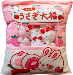 img 4 attached to Kawaii Plush Pillow Cushion Cute Snack Bag with Mini Soft Dolls Pudding Plush Toy Stuffed Animal Fluffy Hugging Pillow - Soft Toys for Home Decor & Novelty Gift - Ideal for Kids/Adults