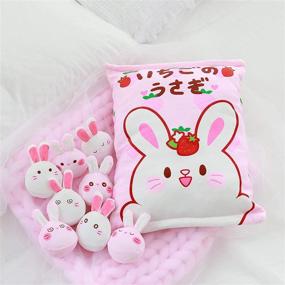 img 3 attached to Kawaii Plush Pillow Cushion Cute Snack Bag with Mini Soft Dolls Pudding Plush Toy Stuffed Animal Fluffy Hugging Pillow - Soft Toys for Home Decor & Novelty Gift - Ideal for Kids/Adults