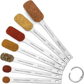 img 4 attached to 🥄 Hudson Essentials Stainless Steel Measuring Spoons Set - Versatile for Dry or Liquid - Fits in Spice Jars - 7-Piece Bundle