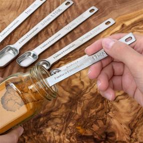 img 2 attached to 🥄 Hudson Essentials Stainless Steel Measuring Spoons Set - Versatile for Dry or Liquid - Fits in Spice Jars - 7-Piece Bundle