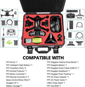 img 3 attached to 📦 TOMAT Waterproof Hard Case for DJI FPV Combo Accessories - Storage Bag for DJI FPV Drone, Goggles, Motion Controller, Drone Batteries, and More - Black Shockproof Case