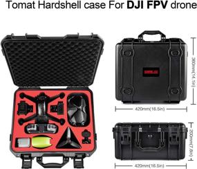 img 2 attached to 📦 TOMAT Waterproof Hard Case for DJI FPV Combo Accessories - Storage Bag for DJI FPV Drone, Goggles, Motion Controller, Drone Batteries, and More - Black Shockproof Case