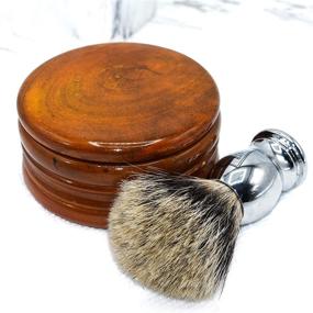 img 1 attached to Genuine Honey Mango Wood Shaving Soap Bowl by Parker Safety Razor