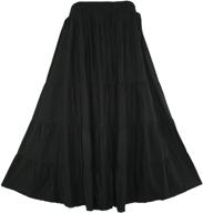 👗 plus size boho gypsy long maxi tiered peasant skirt by beautybatik for women logo