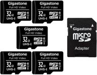 gigastone micro sd карта 32gb 5-pack: full hd видео, камера видеонаблюдения, дрон с камерой, скорость записи 90mb/s, micro sdhc uhs-i u1 c10 class 10 - улучшенное хранилище для многоцелевых устройств. логотип