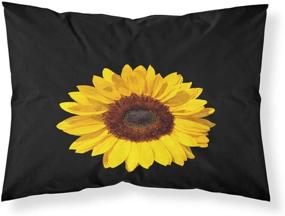 img 1 attached to 🌻 AYIGU 3-Piece Sunflower Duvet Cover Set (1 Duvet Cover + 2 Pillowcases) Full Size Breathable Black and Yellow Petal Bedding Sets - Room Decor for Kids, Children, Girls, Boys, Teens