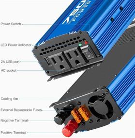 img 2 attached to 🔌 Конвертер электроэнергии Kinverch 750W: DC 12V на 110V для автомобиля с 2 розетками переменного тока и портом USB - Надежное электропитание для ваших мобильных потребностей.