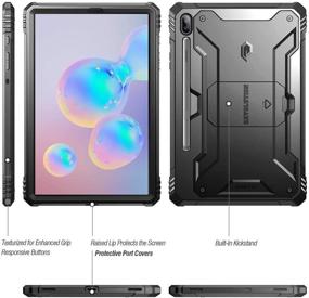 img 3 attached to 📱 Poetic Revolution Galaxy Tab S6 Case - Full-Body Heavy Duty Shockproof Protective Cover with Kickstand and Built-in Screen Protector - Black (10.5" SM-T860/SM-T865 2019 Release)