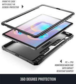 img 2 attached to 📱 Poetic Revolution Galaxy Tab S6 Case - Full-Body Heavy Duty Shockproof Protective Cover with Kickstand and Built-in Screen Protector - Black (10.5" SM-T860/SM-T865 2019 Release)