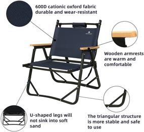 img 2 attached to 🪑 Rock Cloud Low Beach Chair: Portable Folding Camping Chair for Camp Lawn Hiking, Sports, and Hunting