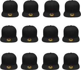 img 4 attached to 🧢 Wholesale LOT of 12 Pack Gelante Plain Blank Flat Brim Adjustable Snapback Baseball Caps