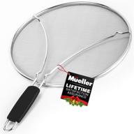 🔥 13-inch mueller grease splatter screen for frying pan: ultra fine mesh prevents 99% of messy splatters - splatter guard shield for safer cooking, with resting feet - made of stainless steel logo