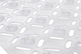 img 1 attached to 🛁 Sultan's Linens Clear Hair Catcher Bath Mat with Removable Drain Cover