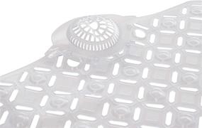 img 3 attached to 🛁 Sultan's Linens Clear Hair Catcher Bath Mat with Removable Drain Cover