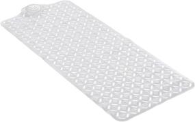 img 4 attached to 🛁 Sultan's Linens Clear Hair Catcher Bath Mat with Removable Drain Cover