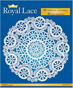 img 2 attached to 🔘 White Royal Consumer Medallion Lace Round Paper Doilies, 10-Inch, Pack of 12 (B23005)