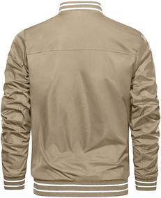 img 3 attached to 🧥 TACVASEN Lightweight Bomber Jackets for Men, Full Zip Windbreaker Coat for Spring and Fall, Active Outwear