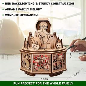 img 3 attached to 🎃 Enchanting Melodies: Wood Trick Halloween Wooden Music Box